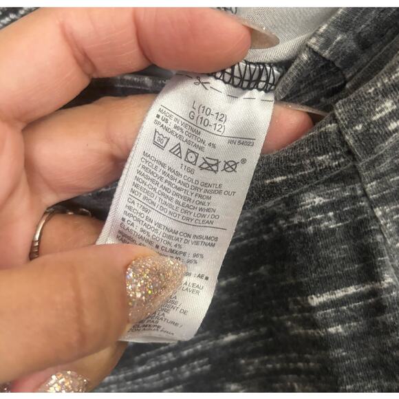 Old Navy Black/White Striped Leggings Girls Size L 10/12 - Picture 3 of 6